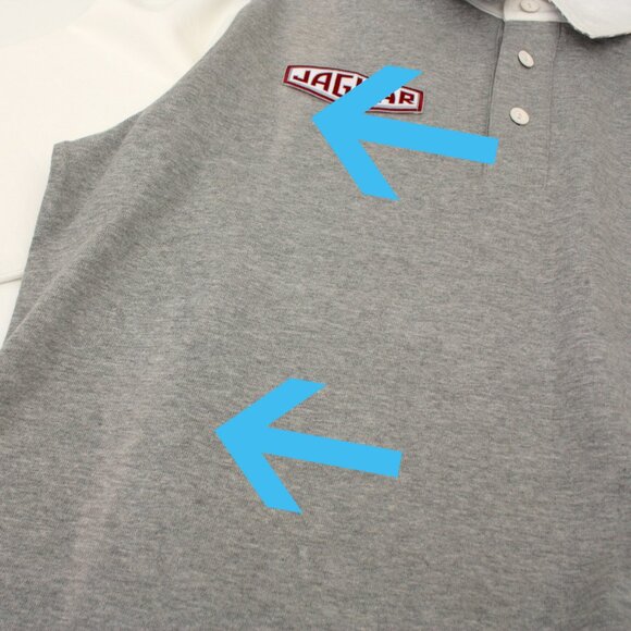 Jaguar Men's Long Sleeve Polo Shirt Flag Logo Embroidery XL - Picture 8 of 11